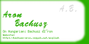 aron bachusz business card